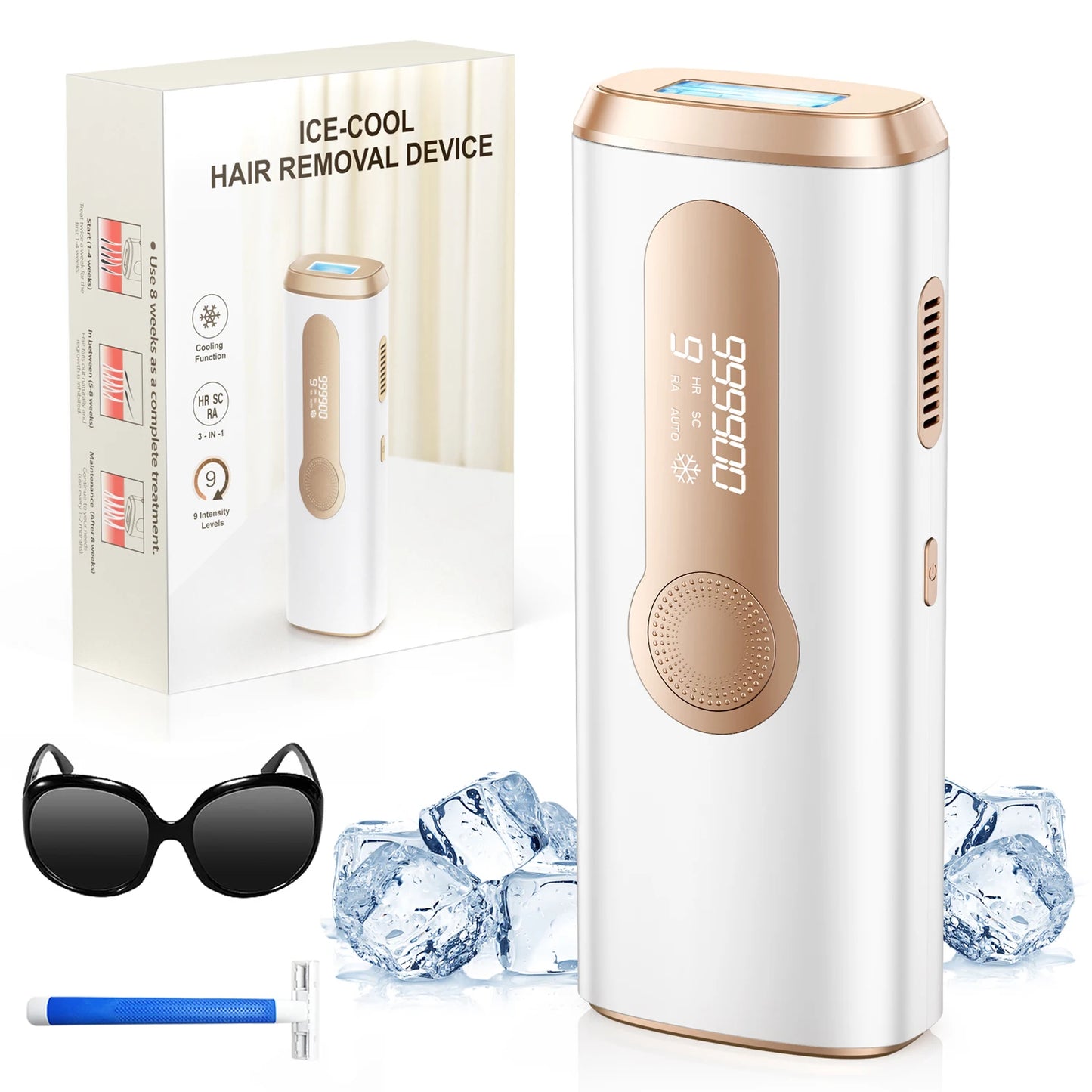 990000 Flash Laser Epilator IPL Hair Removal for Men and Women Body Bikini Facial Permanant Painless IPL Hair Remover Machine